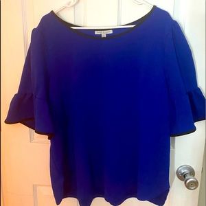 NWOT - Royal blue, scalloped blouse